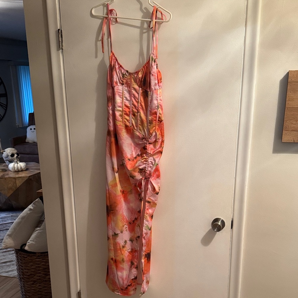 PrettyLittleThing Pink and Orange Dress